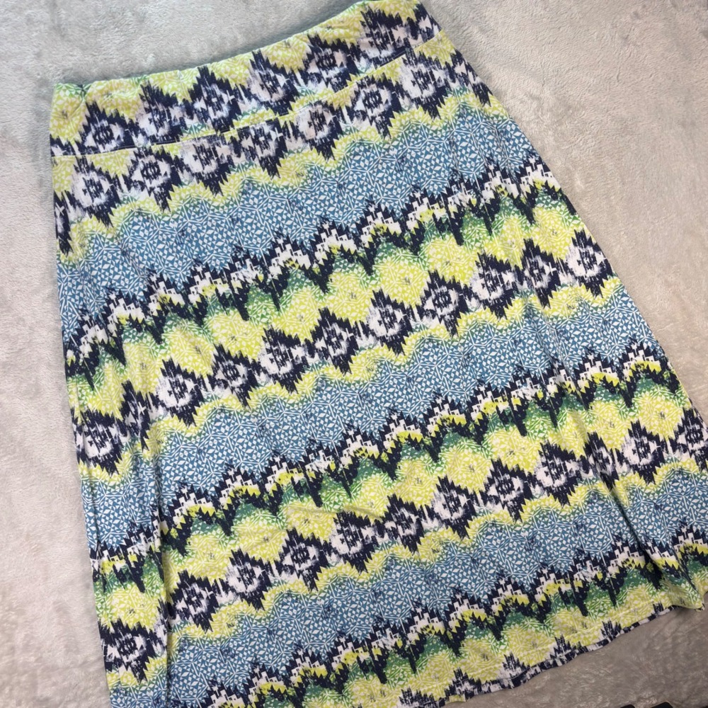 Jane Ashley‎ Women's A-Line Skirt Multicolor Geometric Stretch Knit Sz 1X Boho